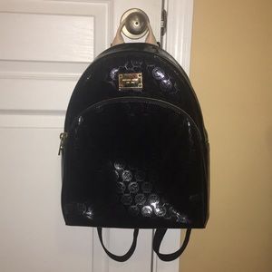 Michael Kors logo patent large backpack